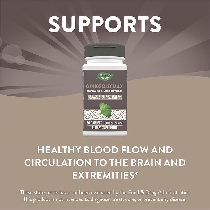 Nature's Way Ginkgold Max Advanced Ginkgold 60 Tablets