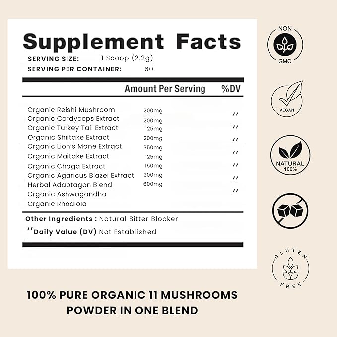 Pure Mushroom Plus 11 in 1 60 Servings