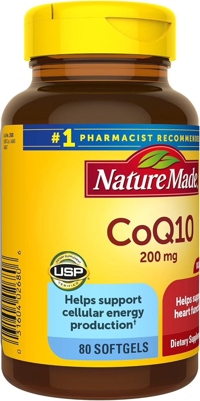 Nature Made CoQ10 200mg, Dietary Supplement 80 Softgels, 80 Day