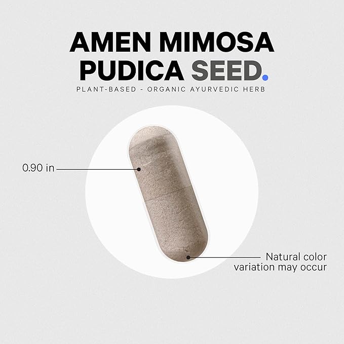 Amen Organic Mimosa Pudica Seeds Capsules, 2 Month 120 Capsules