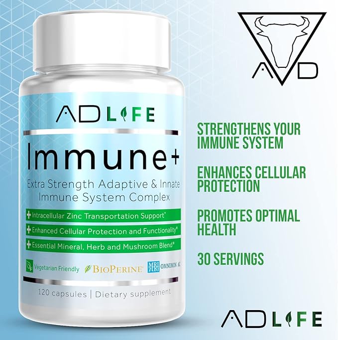 Immune+ - Immune Support with a 10 in 1 Immunity B12, Vitamin D3, Vitamin 120 Diet