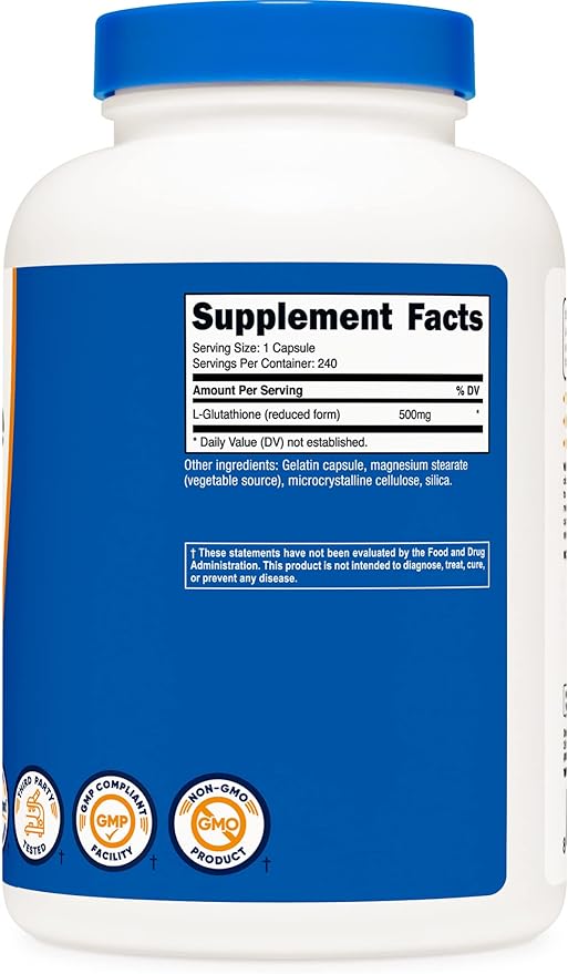 Nutricost Glutathione Capsules 500mg, 240 Capsules