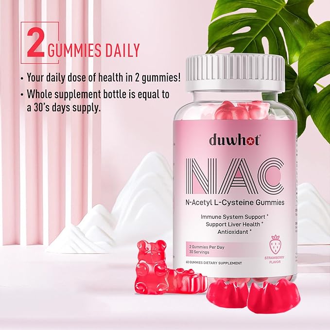 NAC Gummies 600mg, N Acetyl Cysteine 60ct