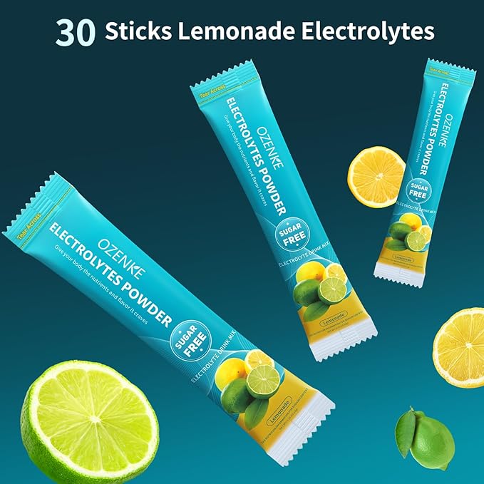 Electrolytes Powder Packets,30 Sticks Hydration Packets 0 Sugar 0 Calorie,