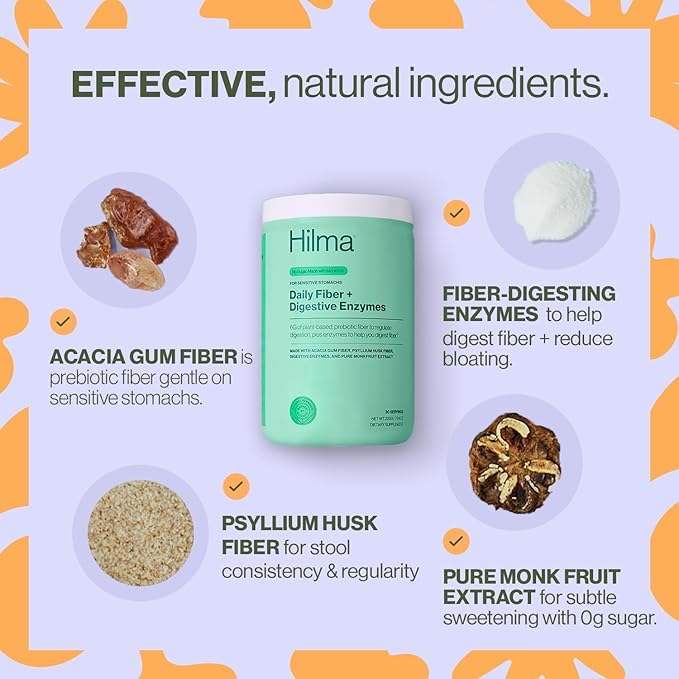 Hilma Daily Fiber + Digestive Enzymes 30 Servings