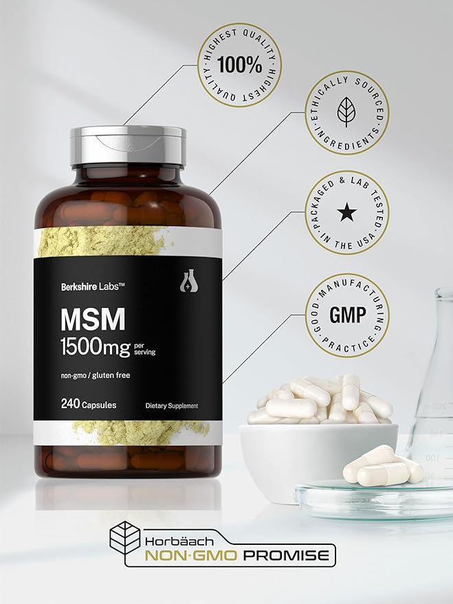 Horbäach MSM Capsules 1500mg 240 Count