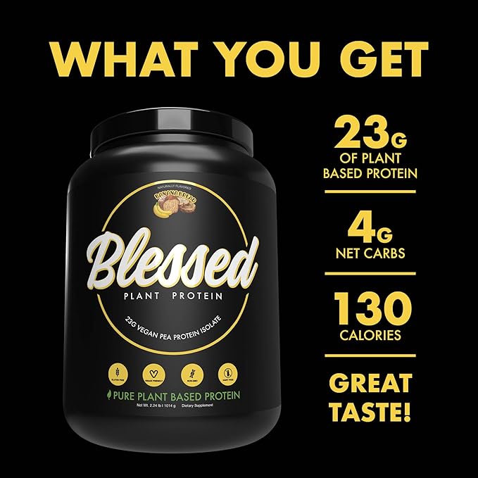 BLESSED Vegan Protein Powder 23g of 30 Servings