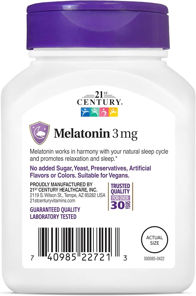 21st Century Melatonin 3 mg Tablets, 200 Count 2)
