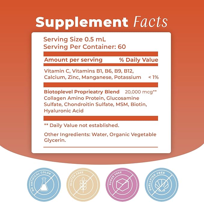Liquid Glucosamine, Chondroitin, MSM, Biotin, Hyaluronic