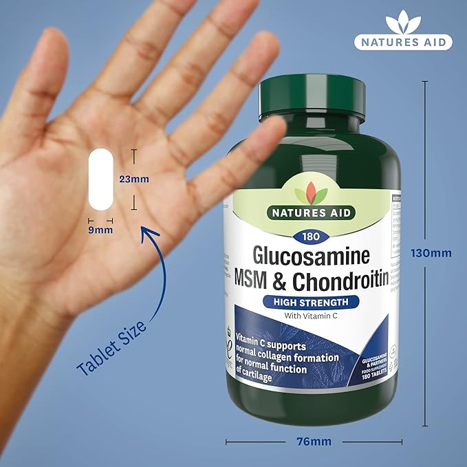 Nature's Aid Glucosamine 500mg, MSM 500mg 100mg 180 180 Tablets
