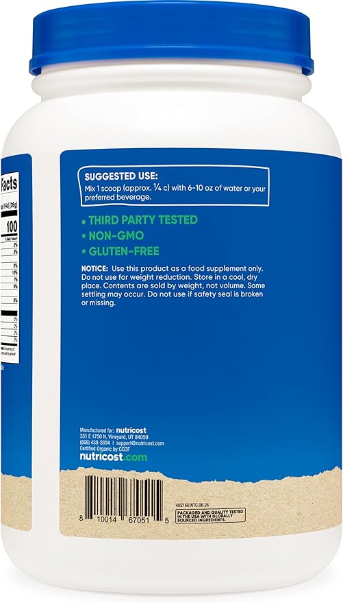 Nutricost Organic Pea Protein Isolate Powder (2LBS)