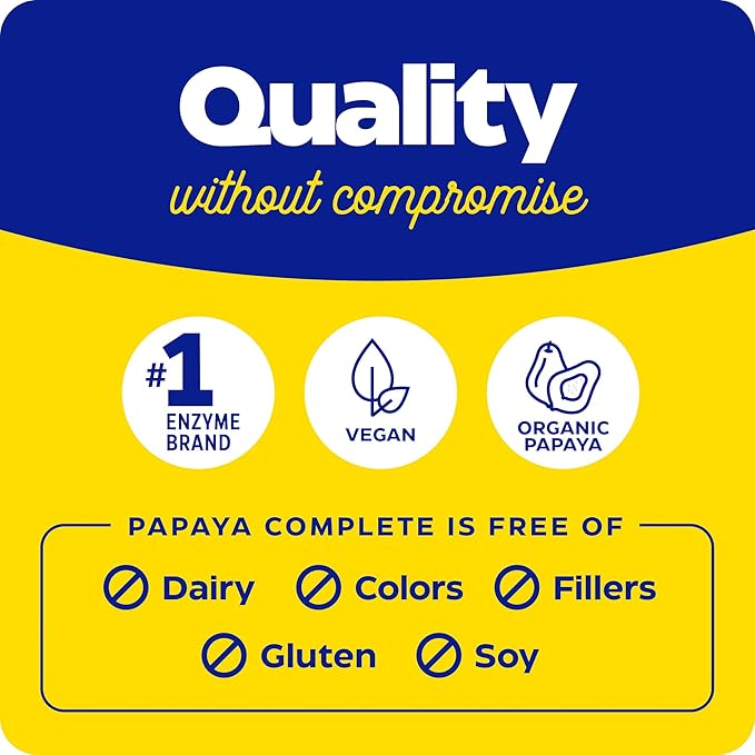 Enzymedica Papaya Complete, Daily Digestive Enzymes 240 Chewable