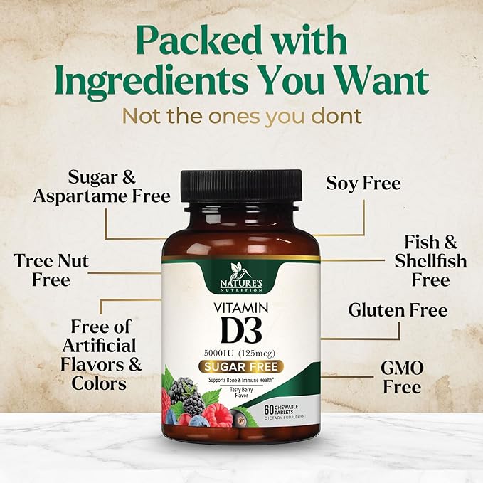 Vitamin D3 5000 IU (125 mcg) 60 Chewable
