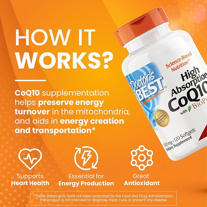 Doctor's Best High Absorption CoQ10 100 mg, 120 Count