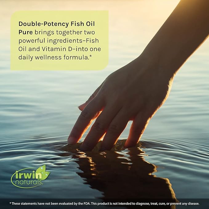 Irwin Naturals Double-Potency Fish Oil 2,000mg Omega-3 EFA's, D3, EPA 60 Liquid