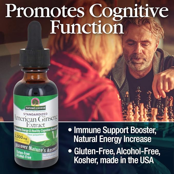 Nature's Answer Ginseng American Root Alcohol-Free, 1-Fluid Ounce