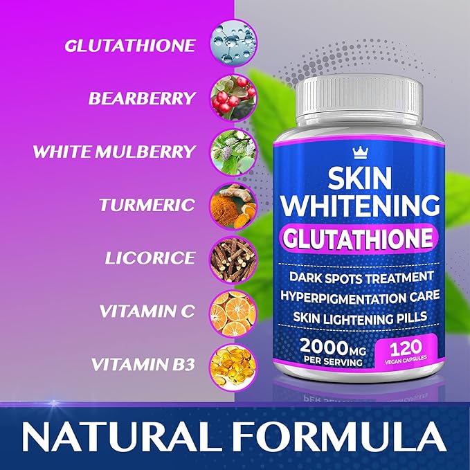 Glutathione Pills - 120 Capsules 2000mg