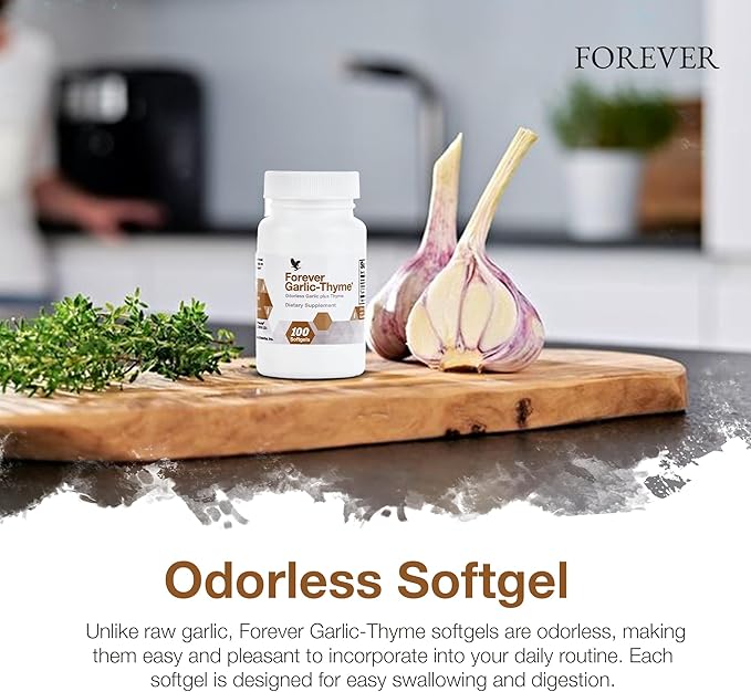 Forever Living - Forever Garlic-Thyme: Odorless 1000mg Garlic 90 Softgels