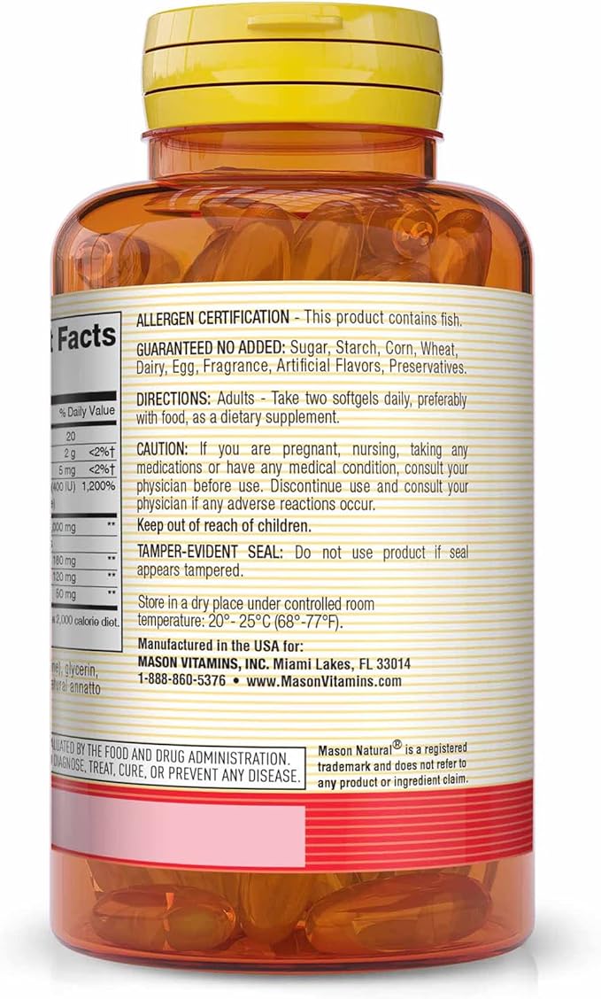 MASON NATURAL Heart Trio: Co Q10, 60 Softgels 3)
