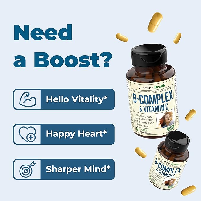 Vitamin B Complex with Vitamin C 8 High B1, B2, B2, B3, B3, B5, B5, B6, B6, B7, B7, Vitamin B12 +
