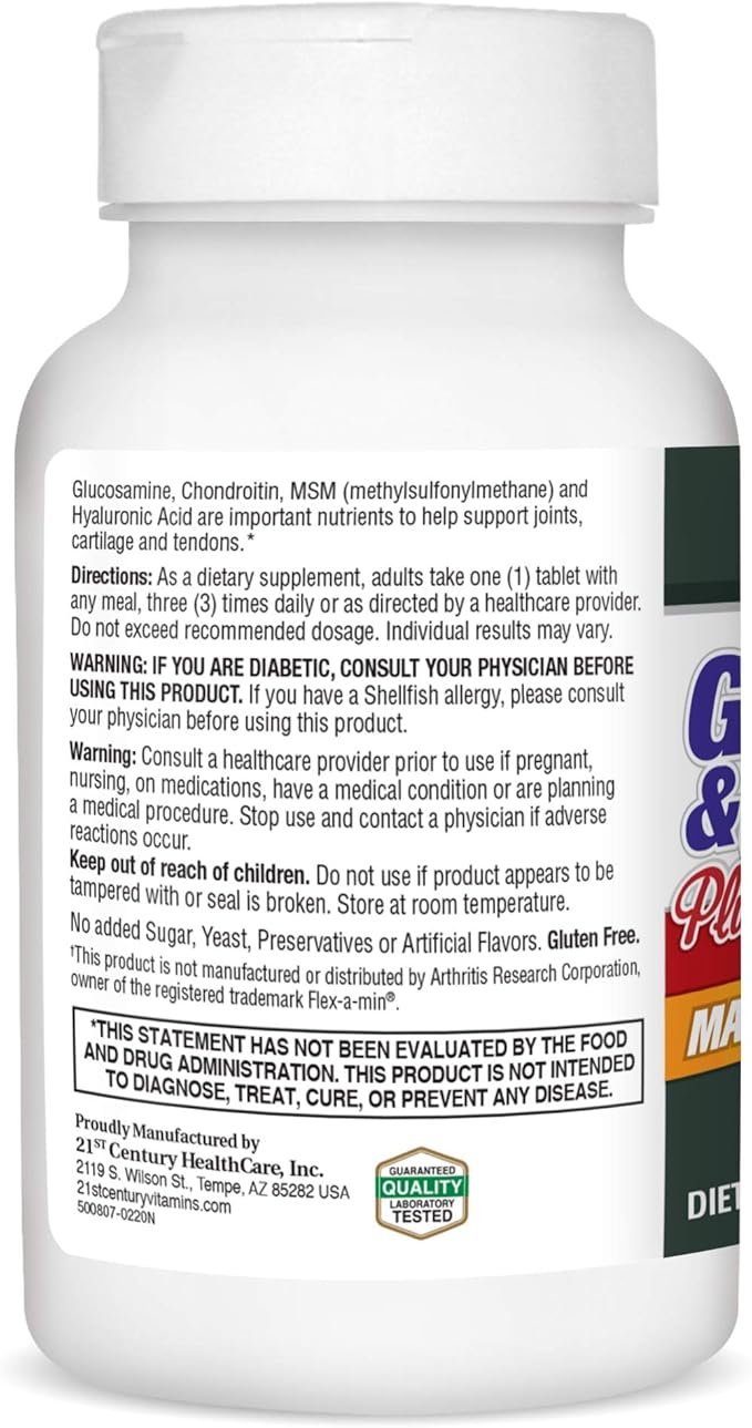 21st Century Glucosamine and Chondroitin Plus 120 Count