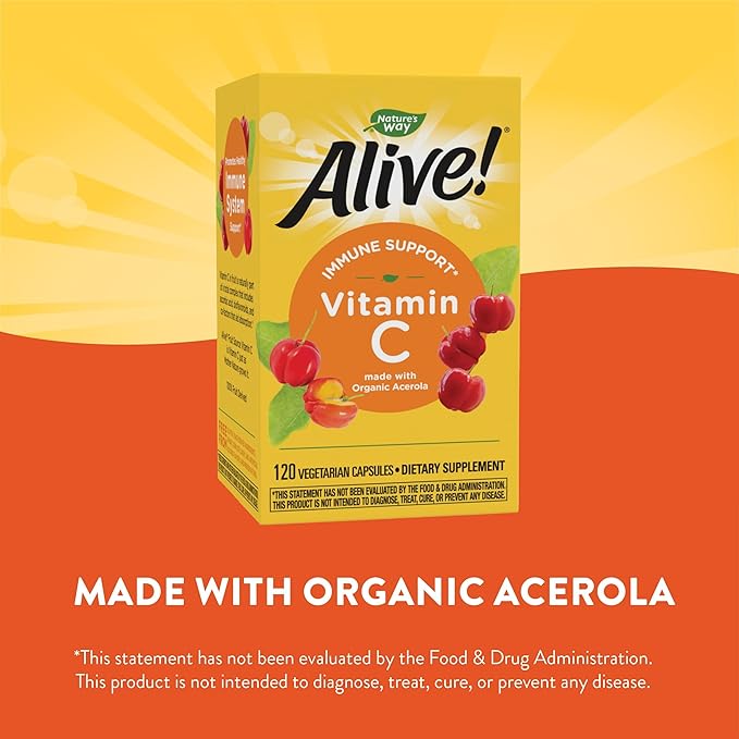Nature's Way Alive! Vitamin C Supplement 120 Capsules
