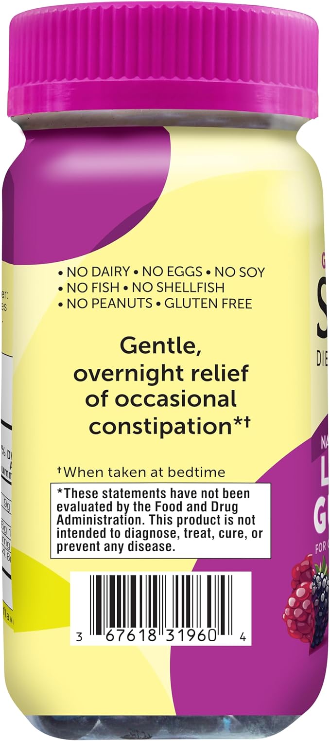 Senokot Dietary Supplement Laxative Gummies, Natural 60 Count.