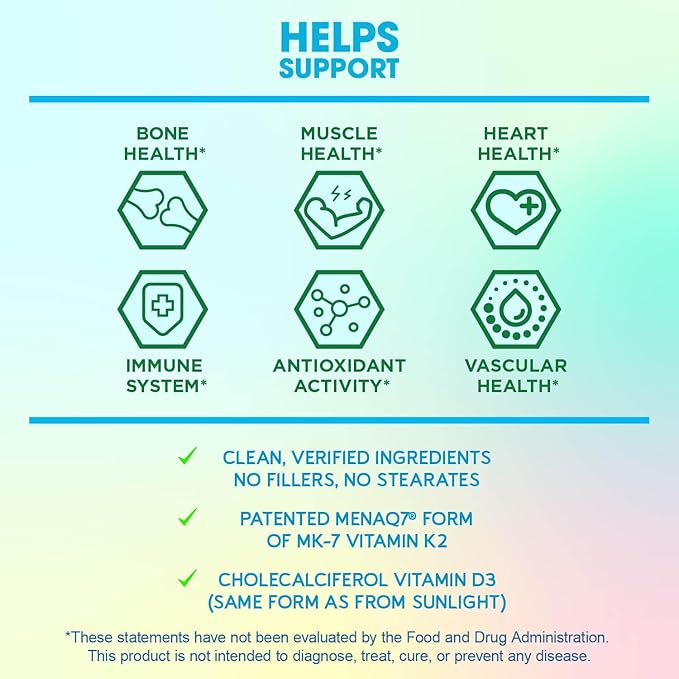 BioEmblem Vitamin D3 K2 Capsules (5000IU 200mcg) - MK7 and MK4 for 3-in-1 Complex K2 Supplement 90 Caps