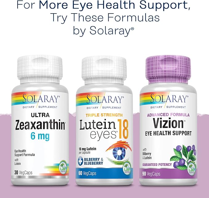 Solaray Bilberry Extract 160 mg, Eye 36% Anthocyanosides 30 VegCaps