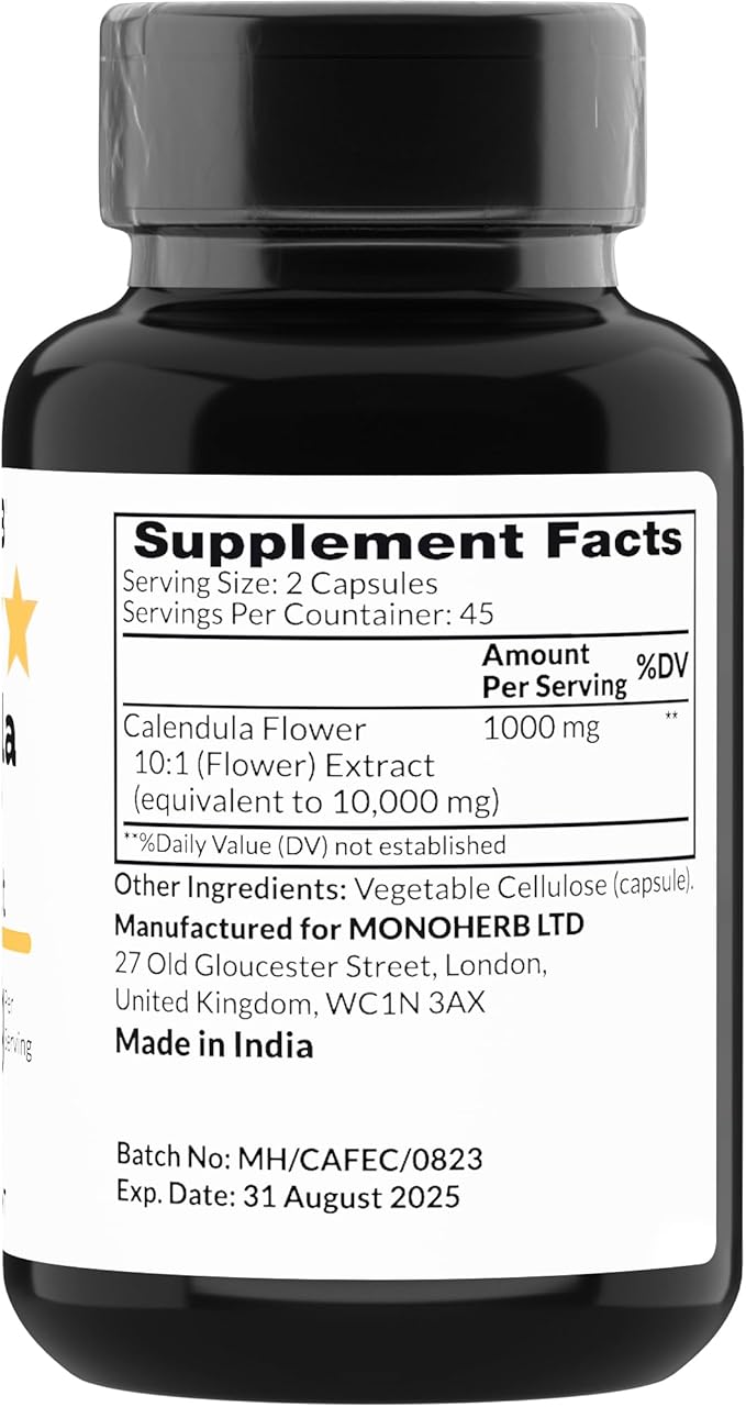 Calendula Flower Extract 1000 mg 90 Vegetarian