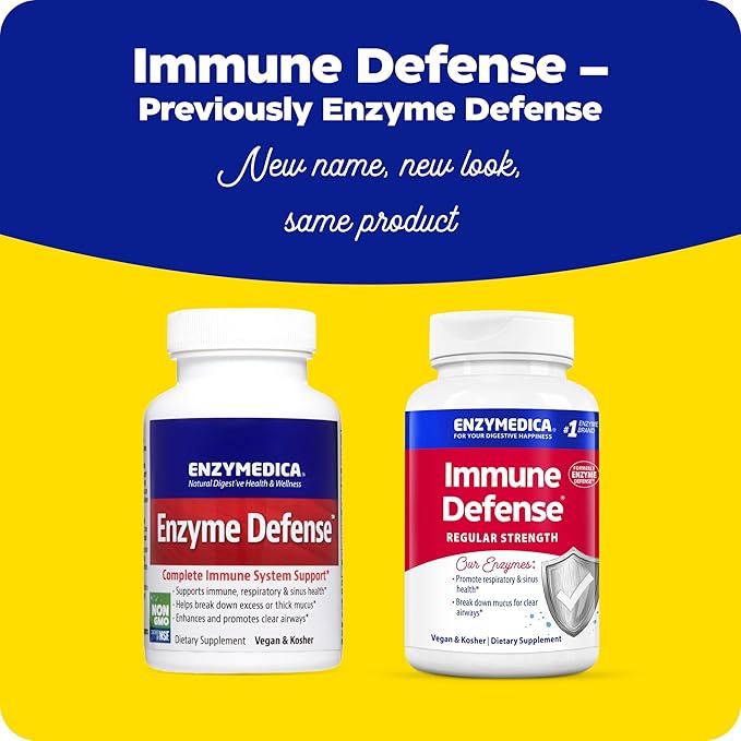 Enzymedica, Immune Defense, Regular Strength, Proteolytic 120 Count