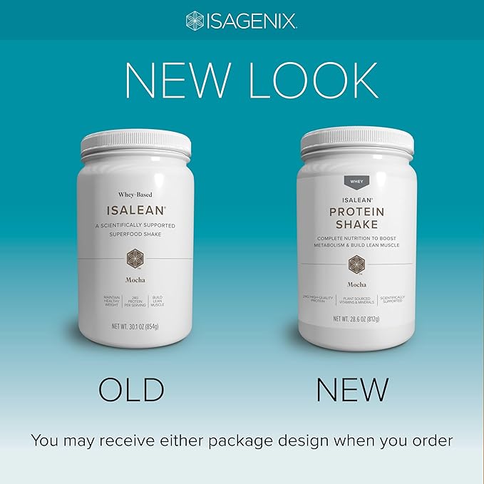 IsaLean Protein Shake - Complete Superfood Meal Replacement for Maintaining Healthy Weight and Lean Muscle Growth with 24 Vitamins and Minerals - 28.6 oz - 14 Meal Canister (Mocha) - Canister