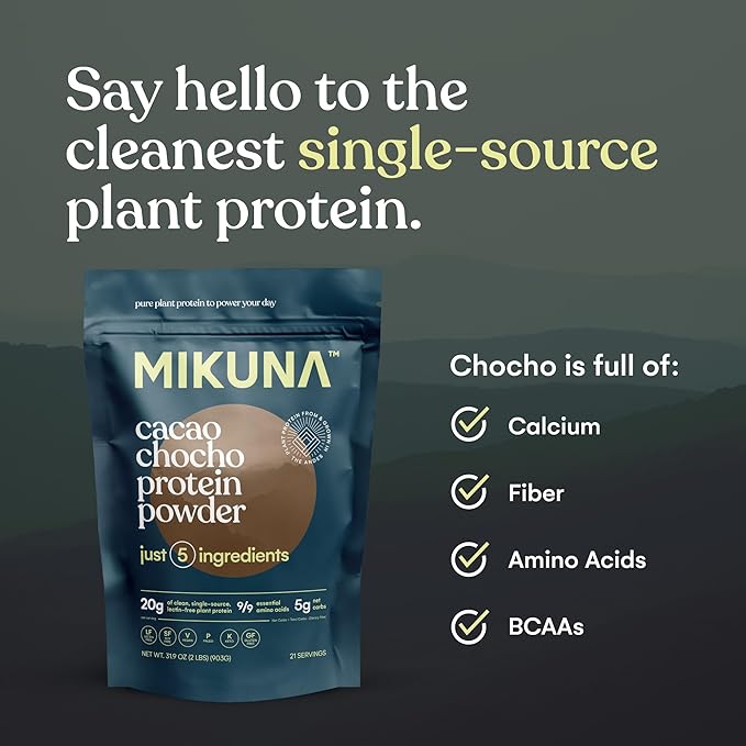 Mikuna Vegan Protein Powder (Cacao, 21 Servings)