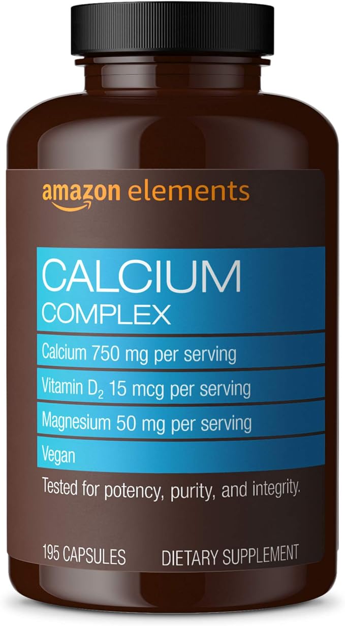 Amazon Elements Calcium Complex with Vitamin 250 mg (3 per 195 Capsules