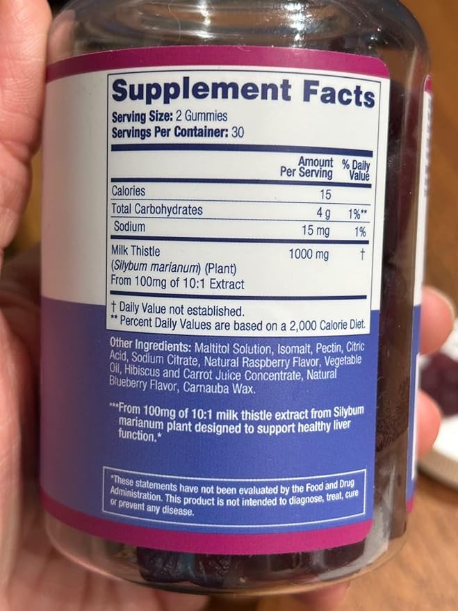 Purify Life Sugar-Free Milk Thistle Gummies (1000mg/serv) Cardo