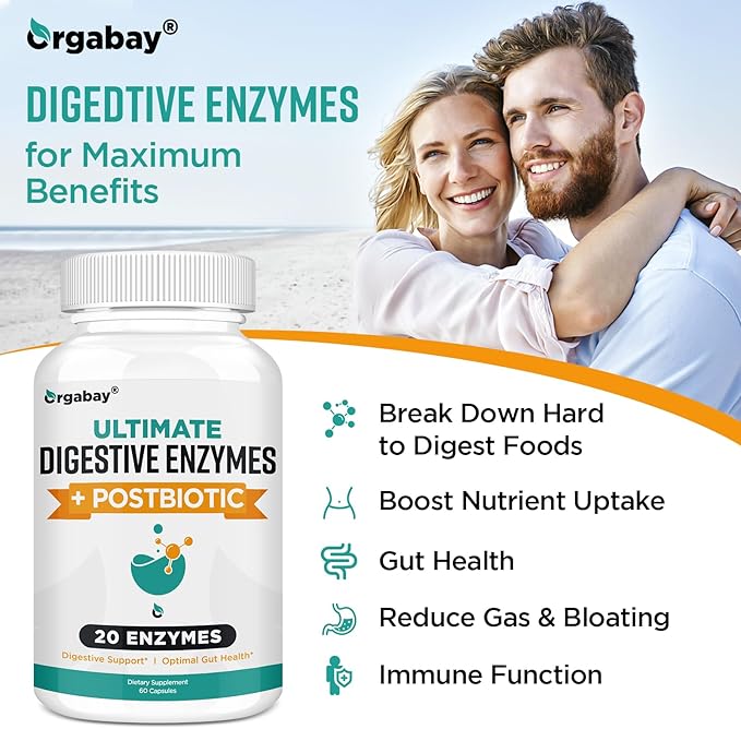 Digestive Enzymes 1000mg with Postbiotics, 20 60 Veggie