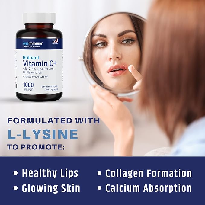 Vitamin C 1000mg Complex with L-Lysine 500mg, Zinc 12mg, Bioflavonoids 300mg. Doctor Bottles.(2)