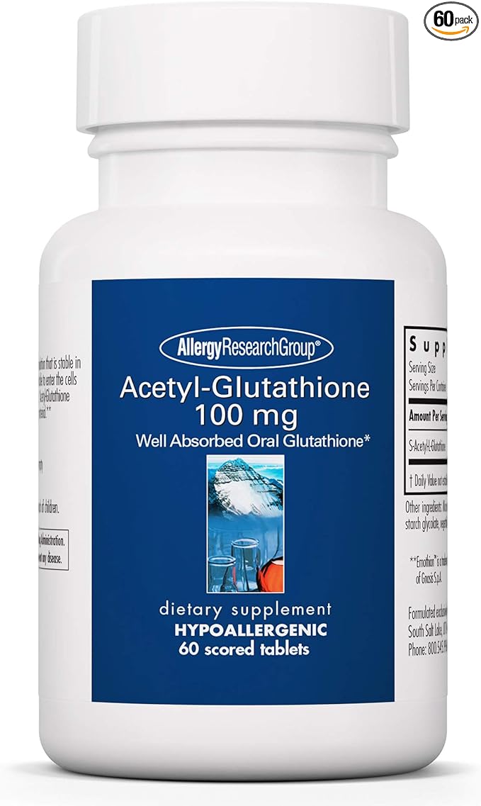 Allergy Research Group Acetyl-Glutathione 100 mg 60 Count