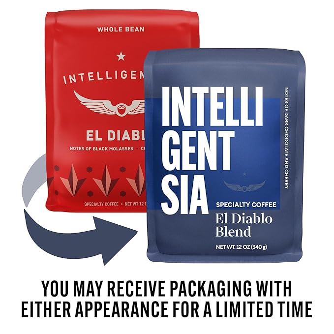Intelligentsia Coffee, Medium Roast Whole Bean Coffee - El Diablo 12 Ounce Bag with Flavor Notes of Blackstrap Molasses, Cola and Cacao