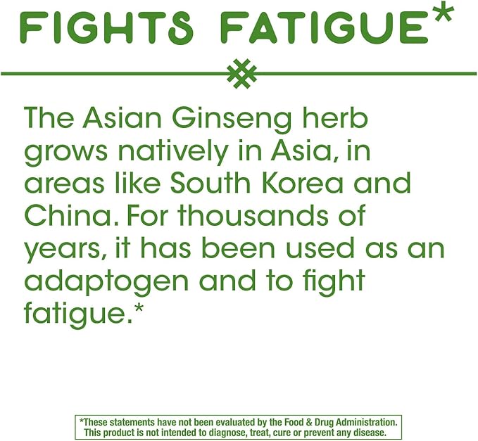 Nature's Way Asian Ginseng, Fights Fatigue*, 1,120mg per 50 Capsules