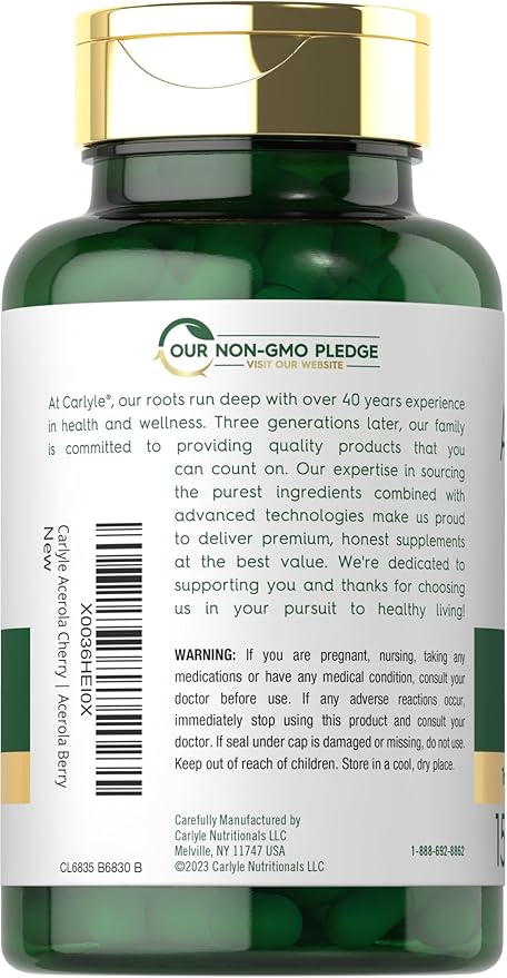 Carlyle Acerola Cherry Capsules 1000mg | 150 Count