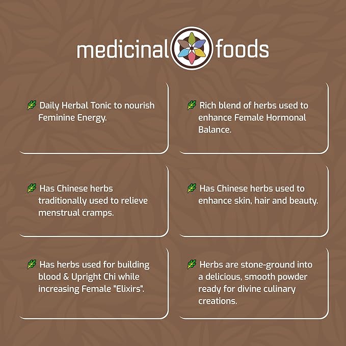 Medicinal Foods Love Tonic Hormonal Balance for Women | 12 Powerful Chinese Herbs Including Schisandra, White Peony & Longan | Yin Energy Booster | All-Natural | Vegan & Gluten-Free | 100g