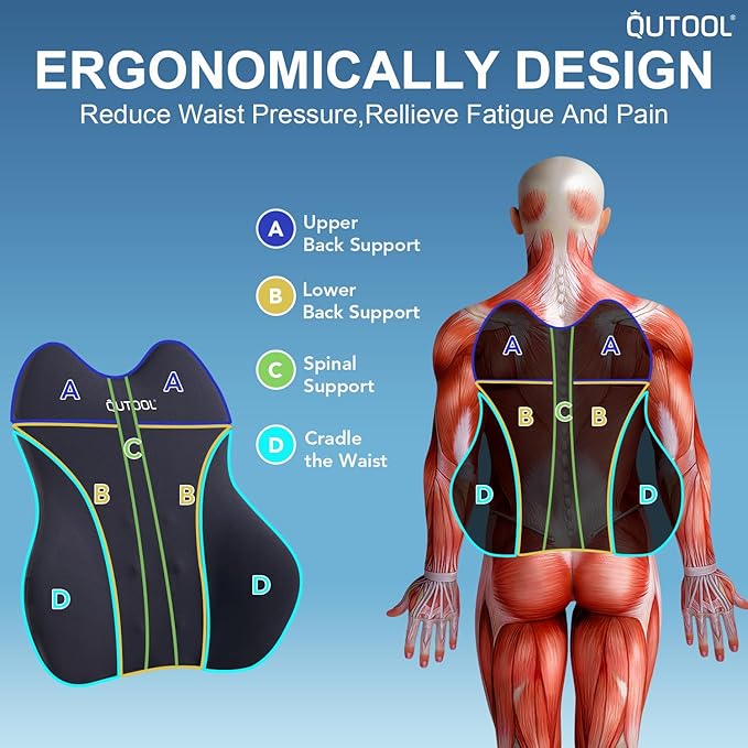 QUTOOL Lumbar Support Pillow for Car/Office