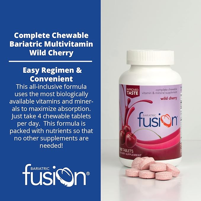 Bariatric Fusion Wild Cherry Complete Chewable 120 Tablets