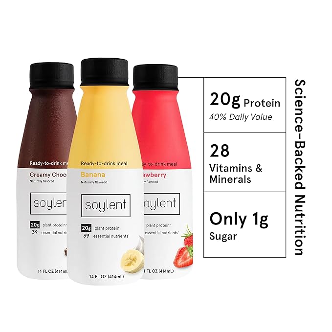 Soylent Meal Replacement Shake, Banana Split 20g Complete 14 Fl 12)