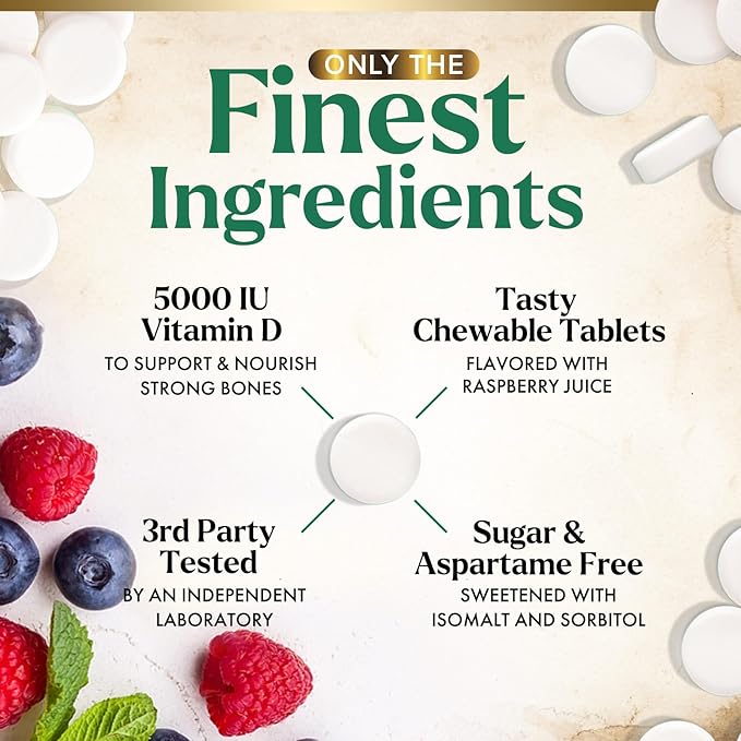 Vitamin D3 5000 IU (125 mcg) 60 Chewable