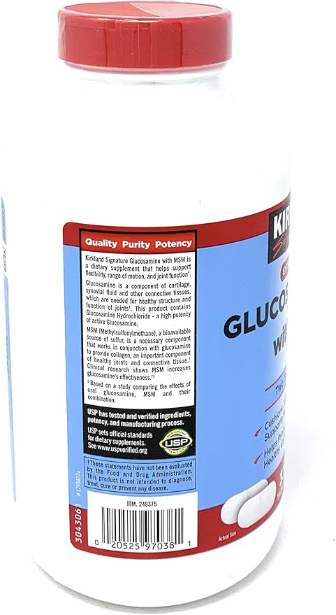 Kirkland Signature Glucosamine with MSM, 375 (3 Pack)