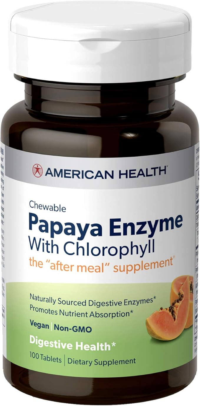 American Health Papaya Digestive Enzyme Chewable 600 Count 100 Count