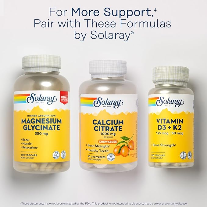Solaray Calcium Citrate 1000 mg, Natural 60-Day Guarantee, 15 Servings, 60 Chewables