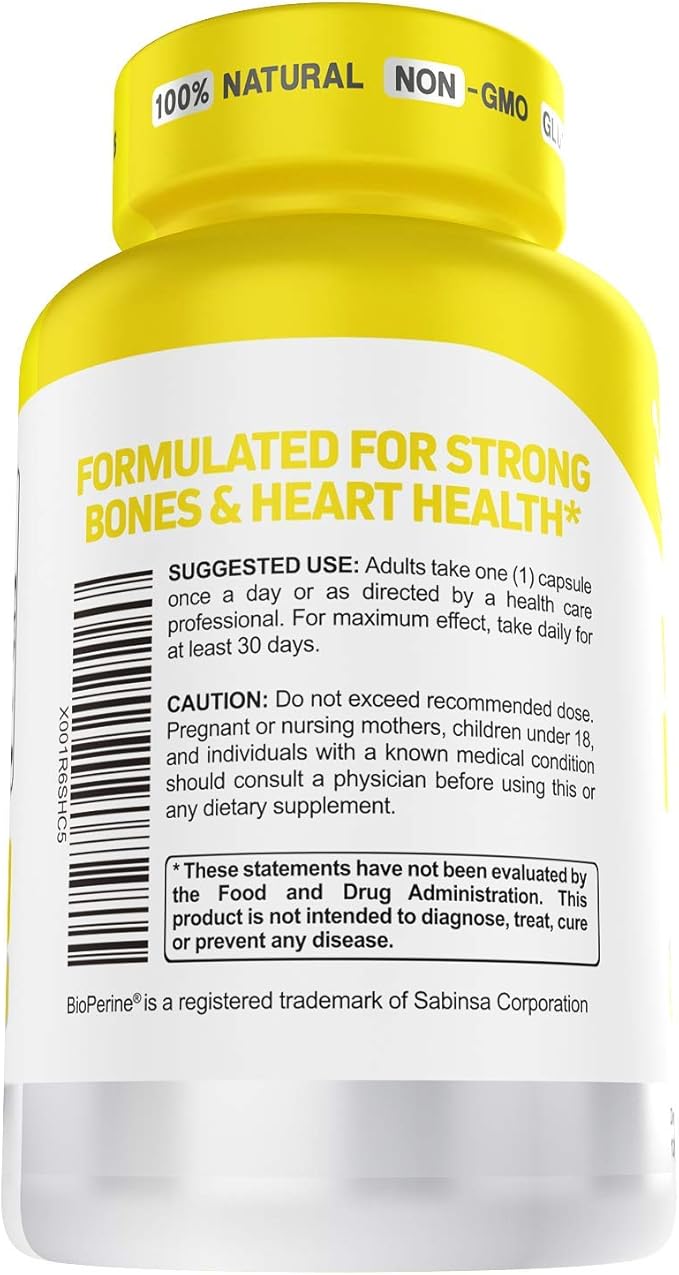 Immune System Support Vitamin K2 (MK7) with D3 5000 Iu Supplement + Bioperine (Black Pepper) | Strong Bones & Heart Health | K2 D3 Complex | Easy to Swallow 120 Veg Capsules